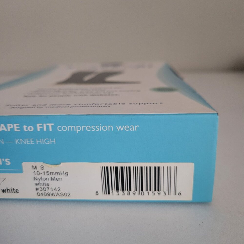 Dr Comfort Shape to Fit Compression Dress Socks Men's SMALL 10-15 mmHg WHITE - Picture 10 of 10